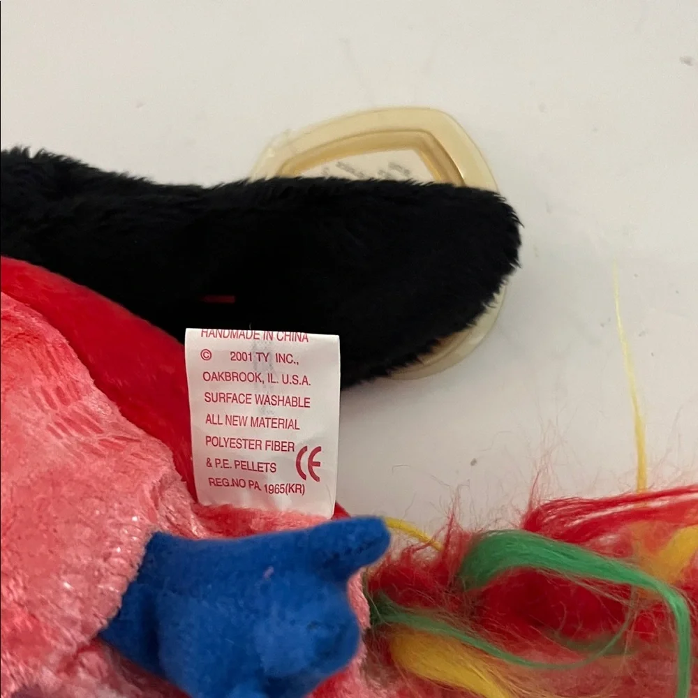 Ty Vibrant Red and Black Toucan Bird Toy